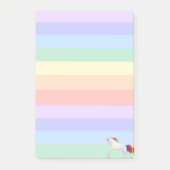 Post-it® Unicorne sur Pastel Rainbow Stried (Devant)