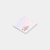 Post-it® Unicorne tendance avec couronne et papillons flora (Incliné)