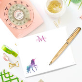 Post-it® unicorne violet blanc monogrammé