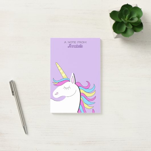 Post-it® Unicorne violette Jolie Unicornes Imaginaire (Bureau)