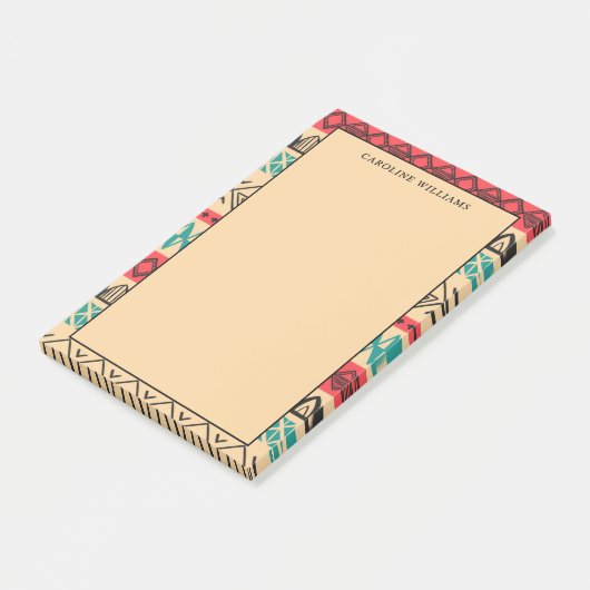 Post-it® Unique Boho Abstrait Stripes Motif Enseignant (Incliné)