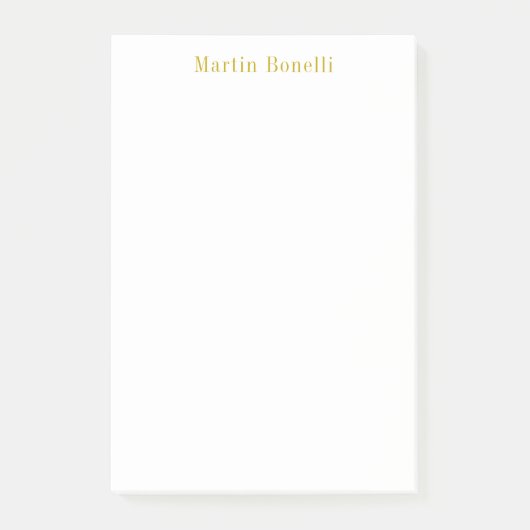 Post-it® Unique Classic Simple Gold Color Name (Devant)