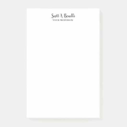 Post-it® Unique Élégant Plain Simple Blanc Spécial (Devant)