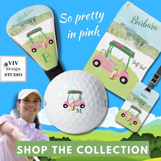 Post-it® Unique Fun Golf Gal Panier Monogramme Nom