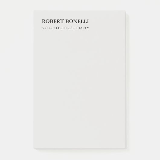 Post-it® Unique moderne Platinum Gris élégant minimaliste (Devant)