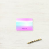 Post-it® Unique rose violet esthétique Nom personnalisé Col (Sur un bureau)