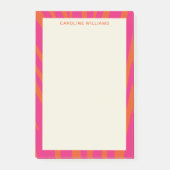 Post-it® Unique tendance en gras rouge rose Abstrait Nom de (Devant)