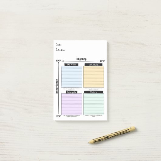 Post-it® Urgent Important, Eisenhower Matrix Notes (Sur un bureau)