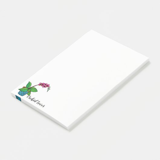 Post-it® Usine d'orchidée d'aquarelle dans le beau pot (Incliné)