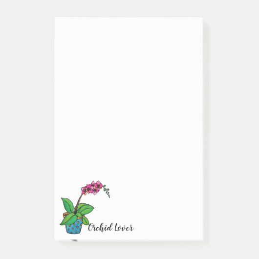 Post-it® Usine d'orchidée d'aquarelle dans le beau pot (Devant)