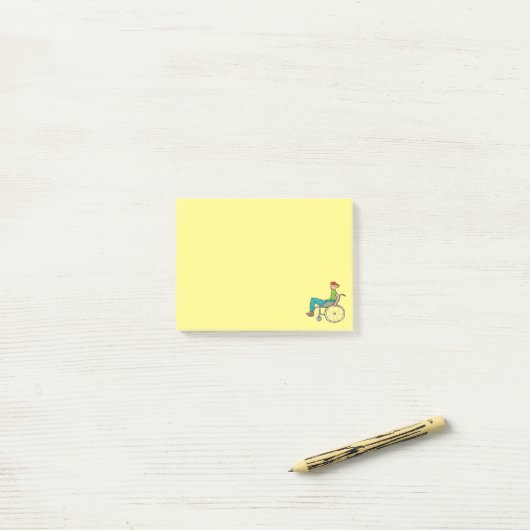 Post-it® Utilisateur Fauteuil Roulant Amusant (Sur un bureau)
