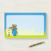 Post-it® Vache avec signe (Sur un bureau)