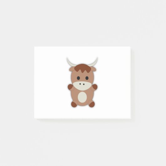 Post-it® Vache Brown mignonne (Devant)