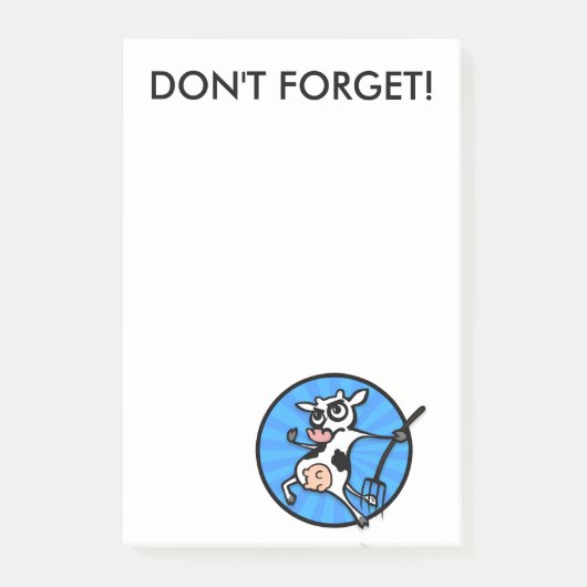 POST-IT® VACHE DE DESSIN FUNNY POST IT NOTEPAD (Devant)