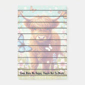 Post-it® Vache des Highlands avec papillons et fleurs de pr (Devant)