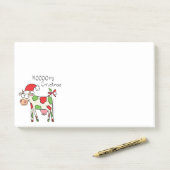 Post-it® Vache Drôle Caricature Noël (Sur un bureau)