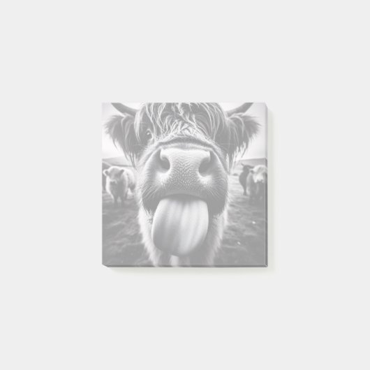 Post-it® Vache drôle noir et blanc (Devant)