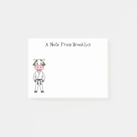 Post-it® Vache mignonne en combinaison kung fu (Devant)