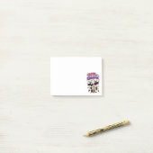 Post-it® Vache mignonne mais chaotique avec café glacé (Sur un bureau)