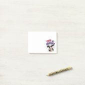 Post-it® Vache mignonne mais instable avec café glacé (Sur un bureau)