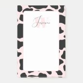 Post-it® Vache rose pâle Imprimer Fille Feminine Cute Monog (Devant)