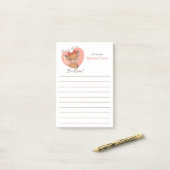 Post-it® Vache sainte Je suis mignonne, Vache sur le coeur, (Sur un bureau)