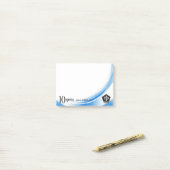 Post-it® Vague bleue récompense d'anniversaire des employés (Sur un bureau)