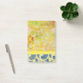 Post-it® VAGUES / Bleu Jaune brillant en étincelles d'or (Bureau)
