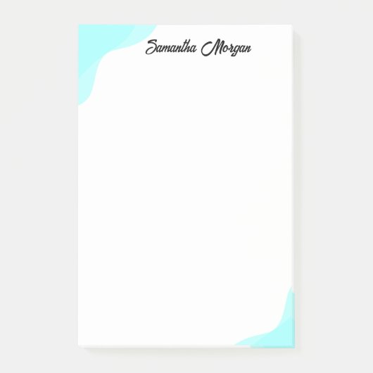Post-it® Vagues bleues douces abstraites personnalisables (Devant)