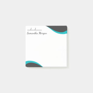 Post-it® Vagues bleues et noires élégantes personnalisables