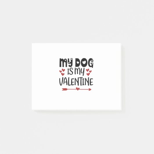 Post-it® Valentine Art Mon Chien Est Mon Valentin (Devant)