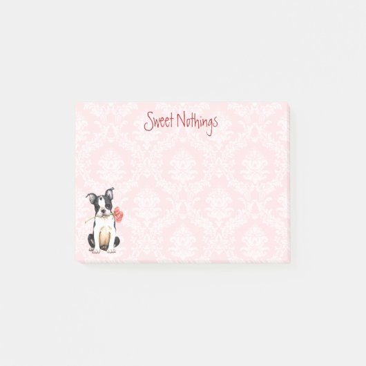 Post-it® Valentine Boston rose Terrier (Devant)