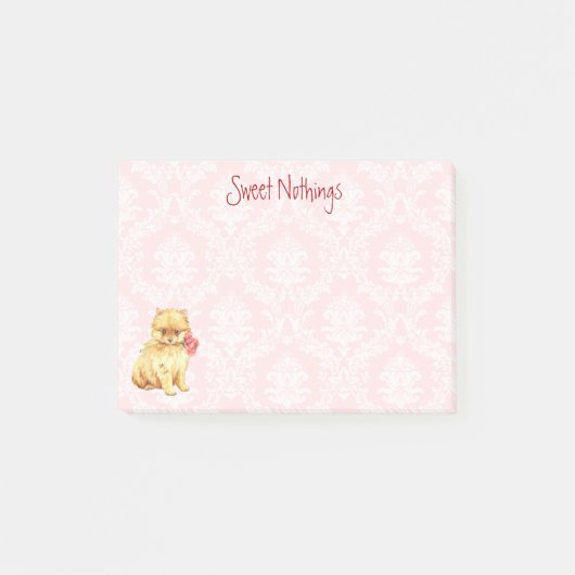 Post-it® Valentine Pomeranian rose (Devant)