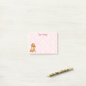 Post-it® Valentine Rose Irish Setter (Sur un bureau)