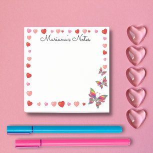 Post-it® valentines coeurs roses et papillons personnalisen