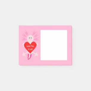 Post-it® Valentines Jour Amour Coeur Axolotl