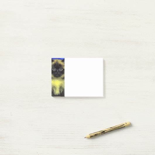 Post-it® Van Gogh Starry Nuit Siamese Cat (Sur un bureau)