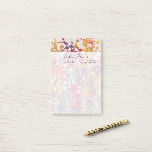 Post-it® Variété de fleurs (Sur un bureau)