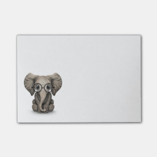 Post-it® Veau mignon d'éléphant de bébé avec des verres