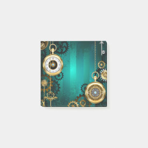 Post-it® Veille bijoux Steampunk sur un Arrière - plan vert