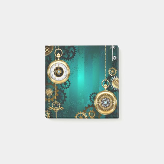 Post-it® Veille bijoux Steampunk sur un Arrière - plan vert (Devant)