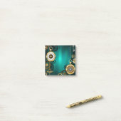 Post-it® Veille bijoux Steampunk sur un Arrière - plan vert (Sur un bureau)