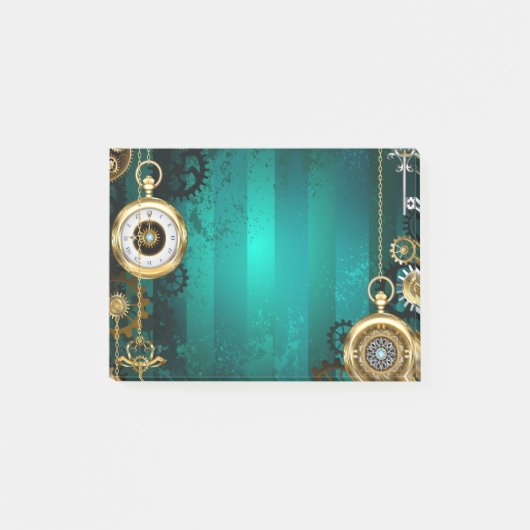 Post-it® Veille bijoux Steampunk sur un Arrière - plan vert (Devant)