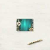 Post-it® Veille bijoux Steampunk sur un Arrière - plan vert (Sur un bureau)