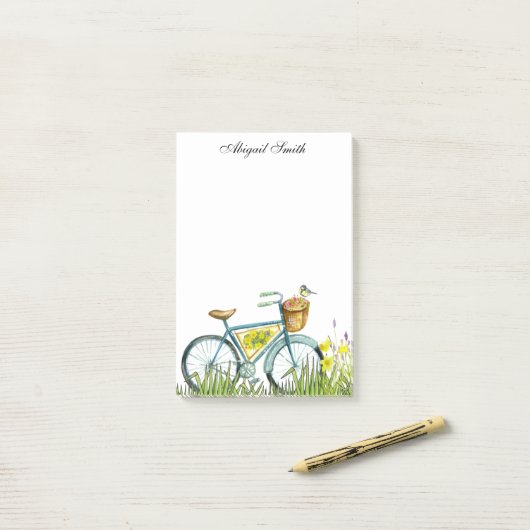 Post-it® Vélo Avec Panier De Fleurs Notes Post-It (Sur un bureau)