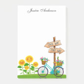 Post-it® Vélo Avec Panier De Fleurs Notes Post-It (Devant)