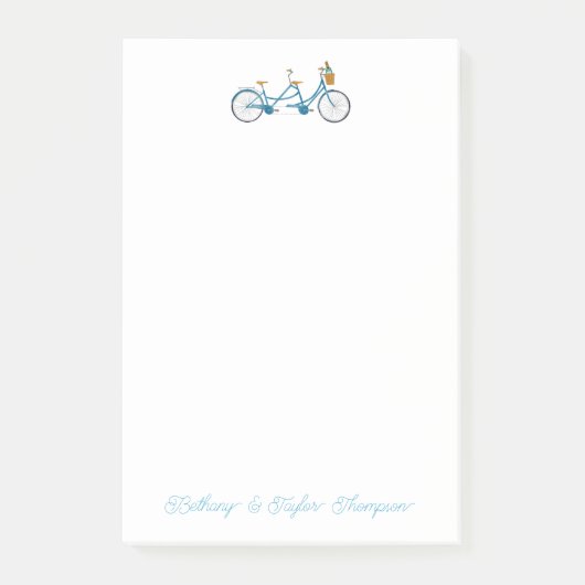 Post-it® Vélo pour deux aquarelles Vélo et Noms (Devant)