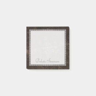 Post-it® Velvety Bronze Damask Mocha Brown Grunge Baroque