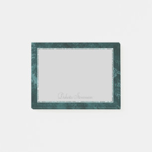Post-it® Velvety Turquoise Damask   Grunge vert foncé Baroq