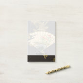 Post-it® Ventilateur oriental criblé au design floral (Sur un bureau)